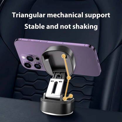 Magnetic Car Phone Holder Foldable Design 360° Adjustable Vacuum Mount for Car/Desk/Bathroom/Universal Use