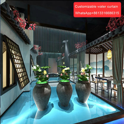 304 Water Curtain Flowing Water Wall Water Screen Water Curtain Wall Rain Curtain Curtain Water Feature Fountain Waterfall