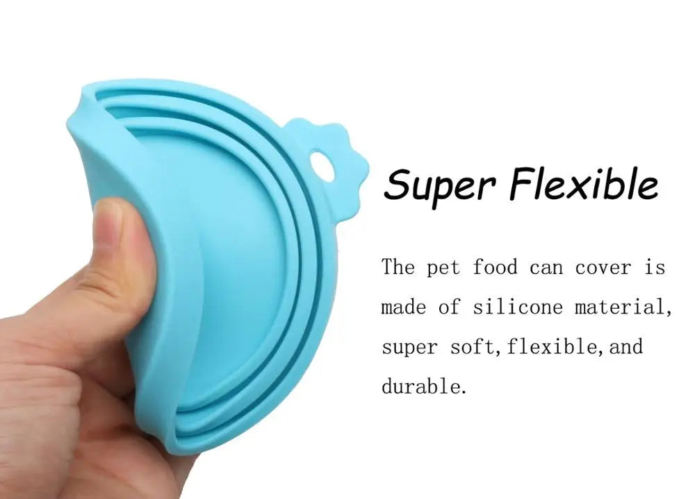 3In1 Silicone Reusable Soft Pet Seal Feed Cans Lid Keep Food Fresh Cover Flexible Storage Household Cup Glass Bottle With Spoon
