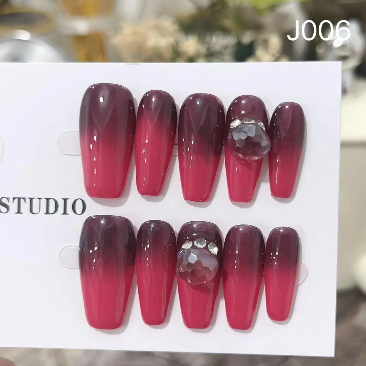 10Pcs Short Press On Nails y2k Star Rhinestone Design Handmade Press On nails Luxury With Design Full Cover Removable Fake Nails