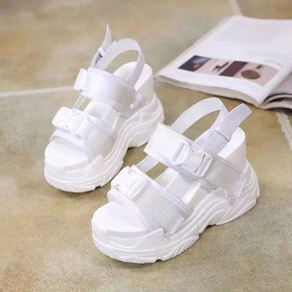 Platform Sandals Women 12cm 2025 High Heels Sexy Open-toed Sandals Wedge Increased Shoes Ladies Beach Summer Sandalia Casual