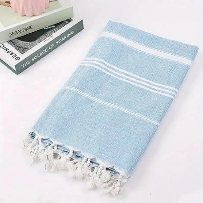 1pc Turkish Cotton Beach Towel, Oversized And Sand Free, Quick DryTowel, Beach Blanket For Bathing Swimming, 39*71 In, BathroomA