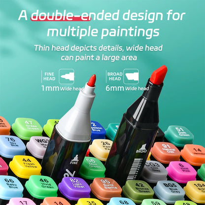 24-168 Color Alcohol Double-ended Oily Marker Painting Art Set Office Culture and Educational Supplies