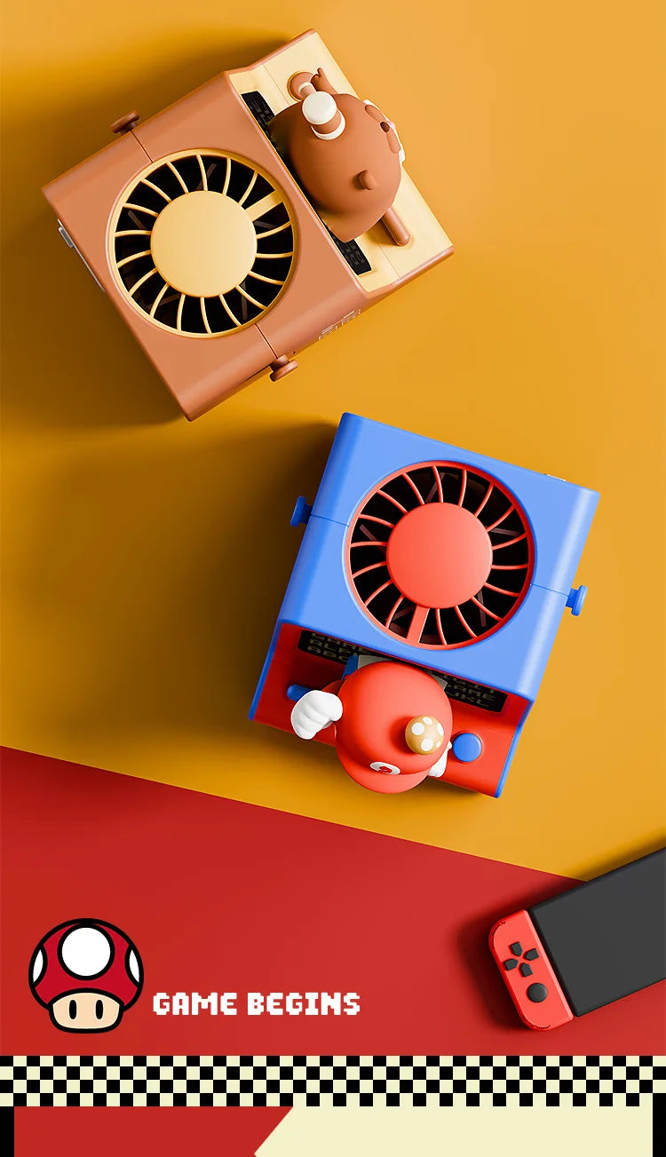 Mini Fan Cartoon halterneck fan USB charging lazy fan portable handheld outdoor mini bladeless small fan