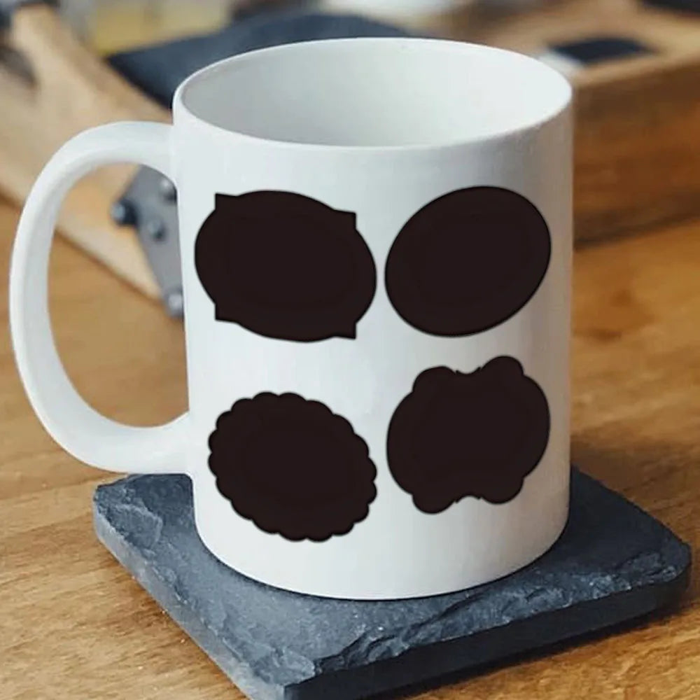 500PCS Creative Black Label Stickers Waterproof Irregular Phone Cases Book Storage Name Stickers