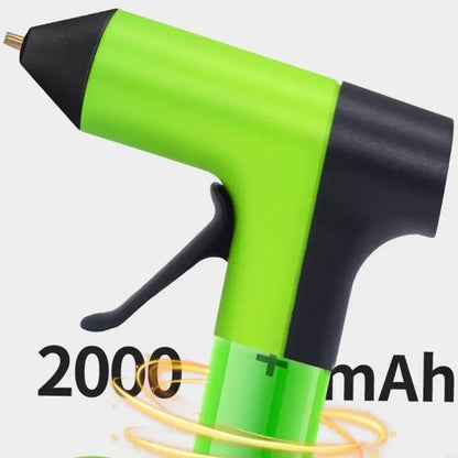 Small Cordless Hot Glues Guns Rechargeable with 2000mAh Battery Quick Heating 5 Minutes Auto Shut Off and Copper Nozzle