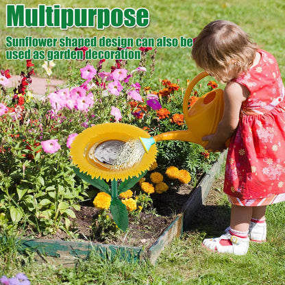 Bird Feeder Wild Bird Sun Floral Standing Feeder Outdoor Bird Bath Feeders Bowl Floral Shape Tray Decorative Garden Yard