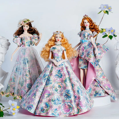 European Fashion Chinese Style Elements Accessories Set 32cm Supermodel Doll Clothes Suit Princess Dress DIY Toy Collector Gifts