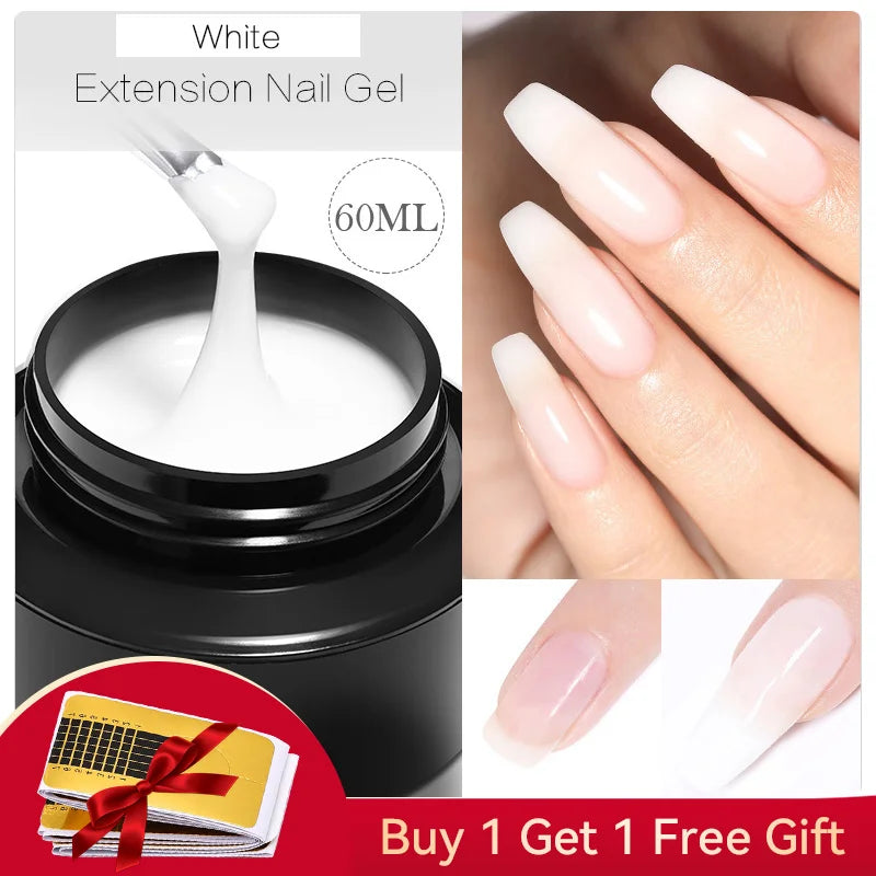 BORN PRETTY 60/30ml Hard Jelly Extension Nail Gel Polish French Nails Nude Pink White Clear Nail Supplies Gel for extension