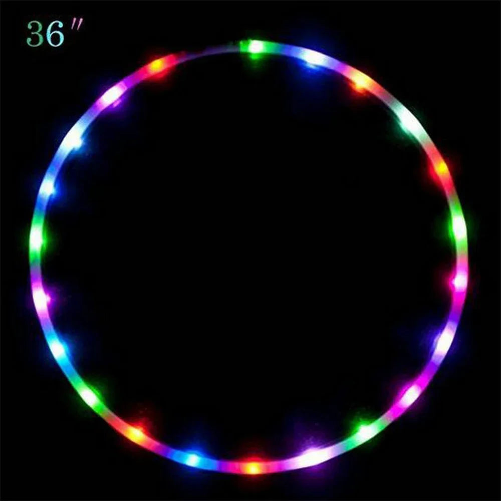 CrossFit Folding Exercise Circle Fitness Equipment LED Colour Fitness Circle Performing Arts Abdominal Weight Loss Light Fitness