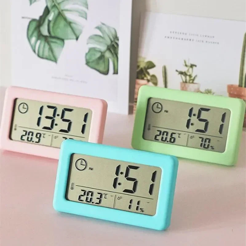 12/24 Hours Wall Clock Thermometer Digital Table Clock Hygrometer Electronic Product Desk Watches Decorate Mini Electronics Home