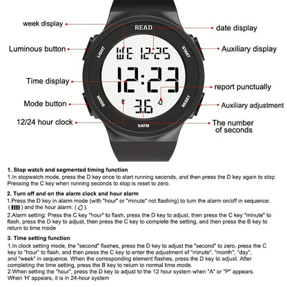 Watches for Women, Fashion Watch With High-Resolution LED Definition Display, Waterproof Multi-Function Electronic Digital Watch