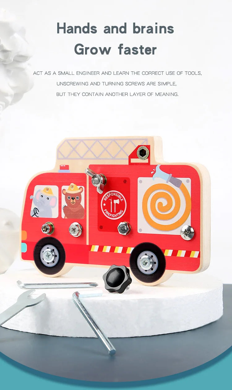 Montessori Screw Driver Board Educational Sensory Toy Preschool Wooden Toy Wooden Educational Toy for Toddler Skill Learning Toy