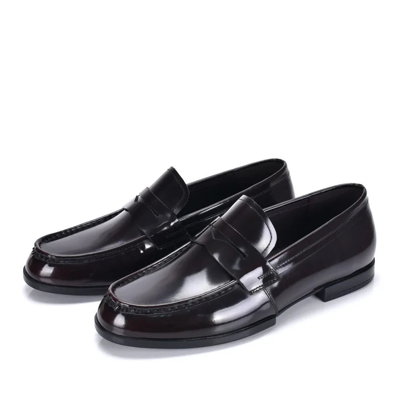 Luxury Slip On Dress Shoes Men Genuine Leather Italian Loafer Shoes For Men Black Patent Leather Formal Oxford Men Wedding Shoes