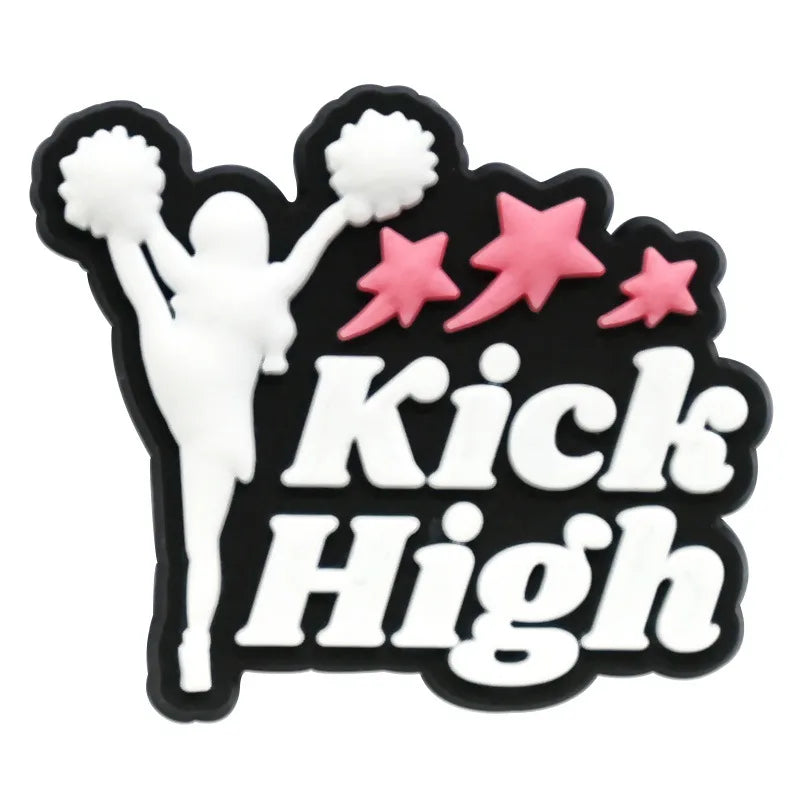 Cute Cheerleading Shoe Charms Decoration for Crocs Pin Accessories Charms Bracelet Wristband DIY Shoe Party Gifts