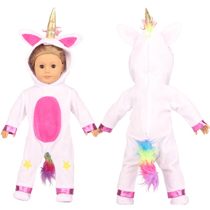 Toy Accessories Five Colors  Fit 18 inch 43cm Doll Clothes Born Baby Animal  Doll Clothes Suit For Baby Halloween Festival Gift