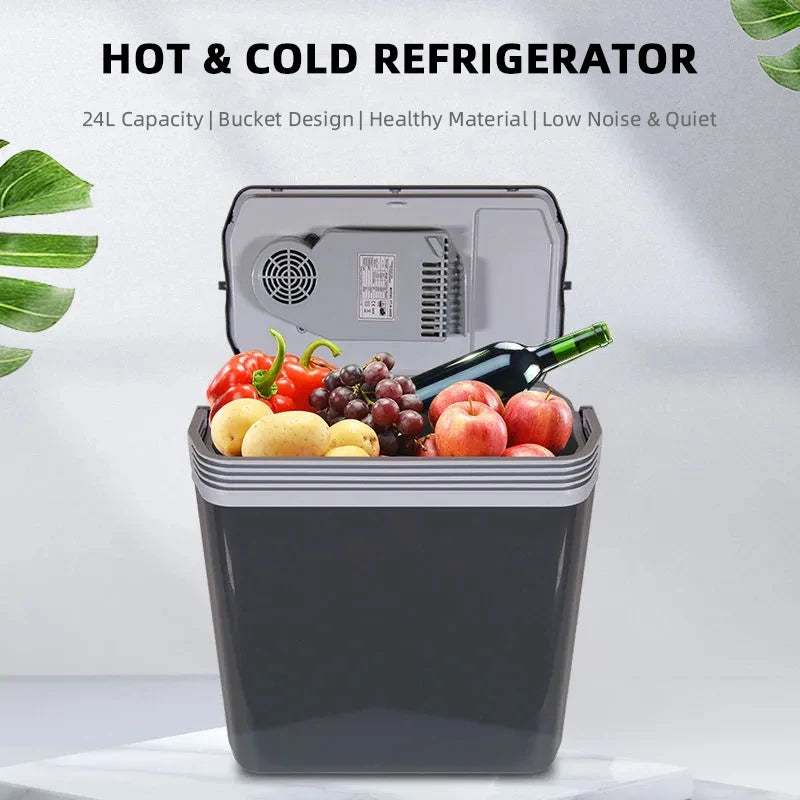 24L Car Refrigerator 12V 220V Heat Cool Mini Electric Equipment For Cars Compressor Box  Fridge Electric Devices Nest Freezer