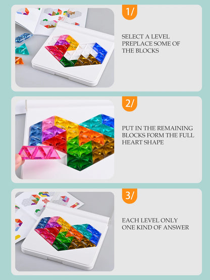 Puzzle Toys. Logical Thinking Training Fun Tabletop Games Multiple Shapes Colors, Advanced Level Gifts for Boys and Girls