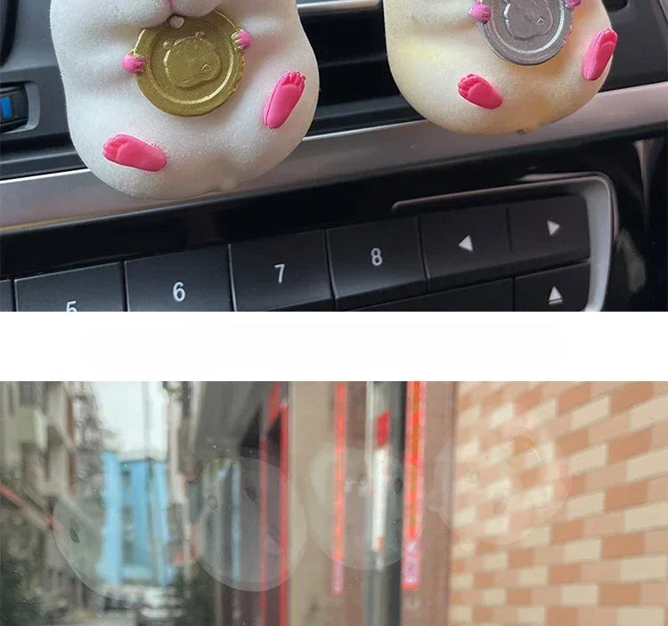 Home Decoration Cute Hatted Coin Hamster Luxury Home Decor For Car Interior Hanging Home Accessories Pendant desk decoration