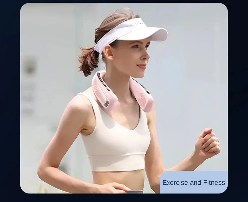 15000mah Portable Neck Fan Smart Digital Display USB Rechargeable Outdoors Bladeless Silent Cooling Neck Fan For Summer Sport