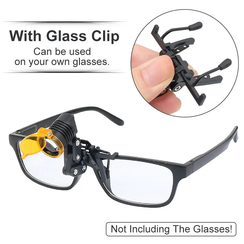 Dental LED Head Light for Dental Loupes Dentist with Yellow Filter Glasses Clip Rechargable Lamp Adjustable Brightness