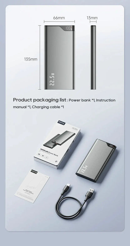 22.5W Power Bank 10000mAh Portable Charger PowerBank Fast Charging External Battery For iPhone16 15 14 Xiaomi poweer bank