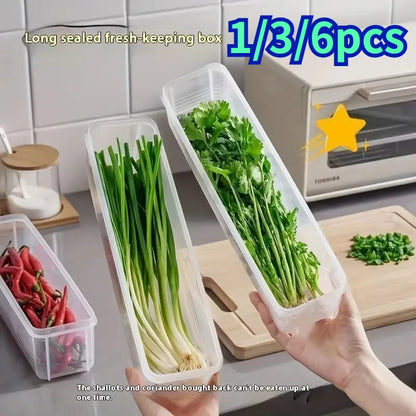 1/3/6pcs Refrigerator Side Door Storage Box Food Vegetable Fruit Eggs Fresh Organizer Household Kitchen Fridge Containers Boxes