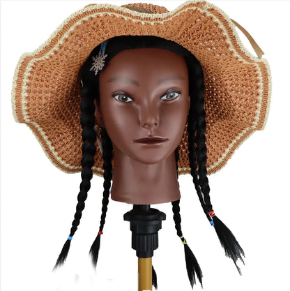 18 Inch Headdoll Mannequin Head 100% Real Human Hair for Cosmetology Manikin Doll Head Hairdresser Hairstylist Training Practice