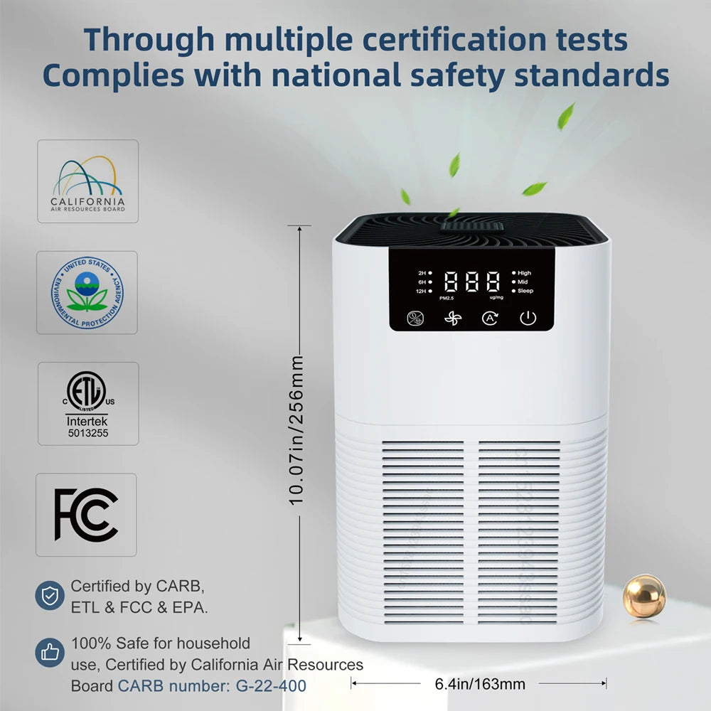 Smart Air Purifier Portable Mini Silent Purifier New Fan Fragrance Machine Family Office Kitchen Deodorant Formaldehyde removal.