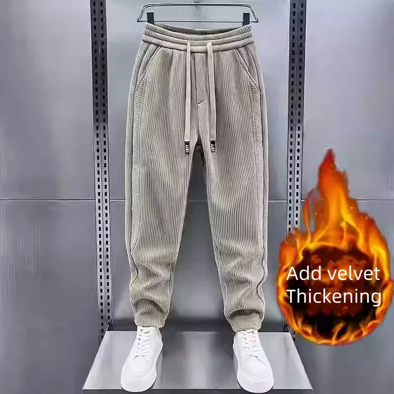 Men's Pants Big Size Men's Winter Clothes Baggy Pants Man Gym Mens Trousers Sport Tracksuit Clothing Cargo Sweatpants Brushed