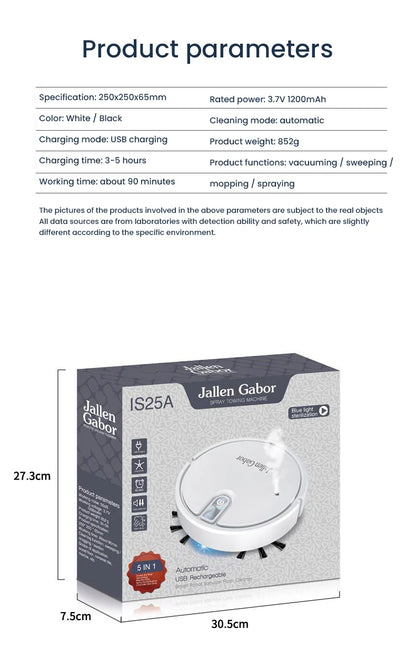 5 in 1 Wireless Smart Robot Vacuum Cleaner Multifunctional Super Quiet Vacuuming Mopping Humidifying For Home Use Home Appliance