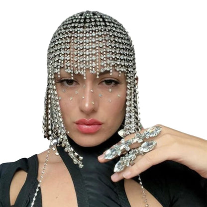 Head Chain Hat for Party Night Club Hair Chain Glittering Headpieces DropShip