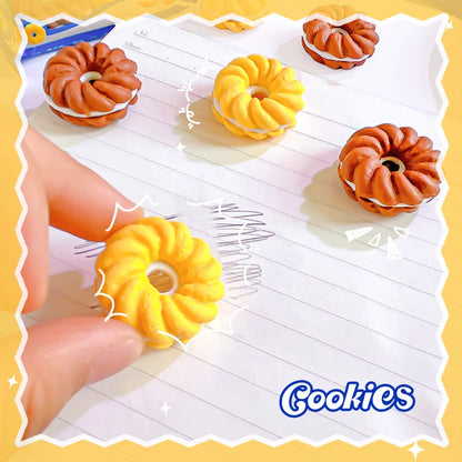 Kawaii stationery items School teacher gift Office Supplies classroom back to school cookie Carton Rubber Erasers cute things