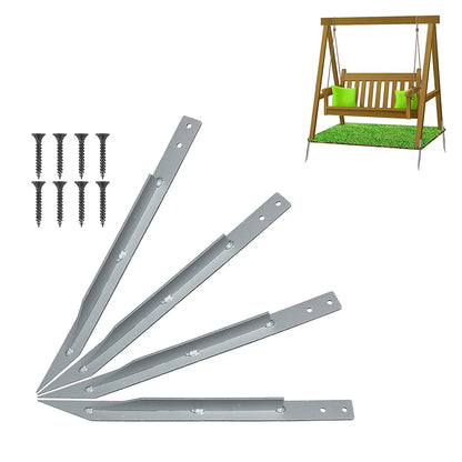 4pcs Swings Metal Anchor Heavy Duty Swing Ground Anchor With Mounting Screws For Securing Outdoor Swings Tool Accessory