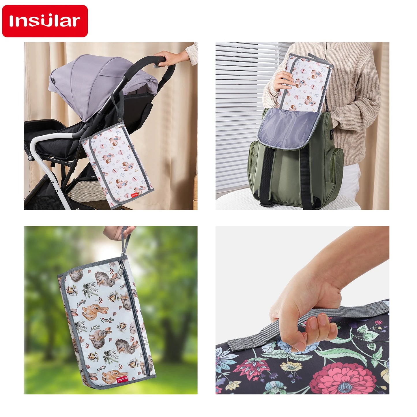 INSULAR Baby Diaper Changing Pad Portable Diaper Bag Waterproof Infant Nappy Sheet Multi-functional Mother-Baby Nursing Products