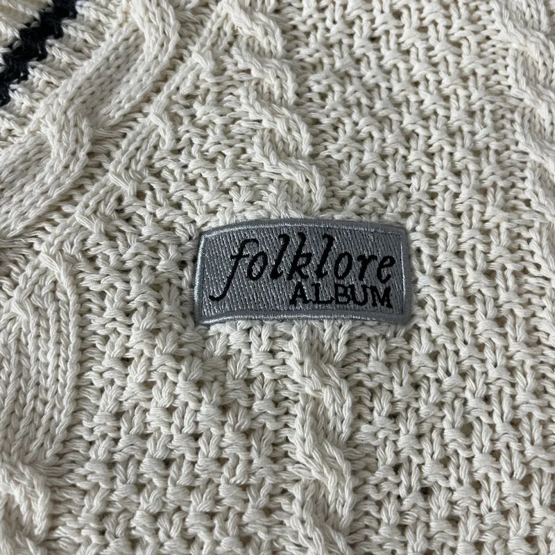 Butterfly Knitted Cardigan Women Dark Green Cardigans with Embroidery Winter Letter Patch Oversized Sweaters Tops Folklore Girl