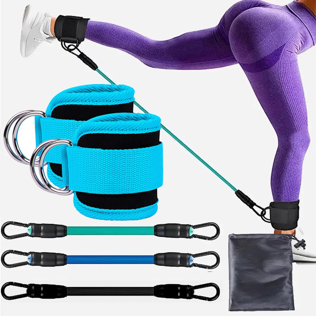 Resistance Bands With Ankle Straps Fitness Workout Training Resistance Bands Home Yoga Stretch Elastic Pilates Gym Equipment