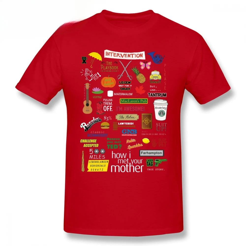 Mens Bet T Shirts How I Met Your Mother T-Shirt Cotton Tee Big Graphic Cute Beach New Arrival Round Collar heavyweight Informal