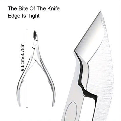 Stainless Steel Nail Cuticle Scissors Set With Dead Skin Pusher,Manicure Pedicure Tool, UV Polish Gel Remover Tool For Nail Care