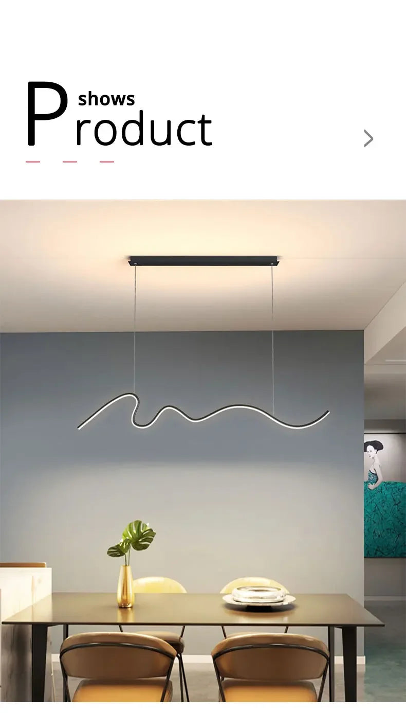 Dining Room Lamp Chandelier Light Luxury Lamps Modern Minimalist Dining Room Dining Table Bar Nordic Minimalist Strip 2025 New