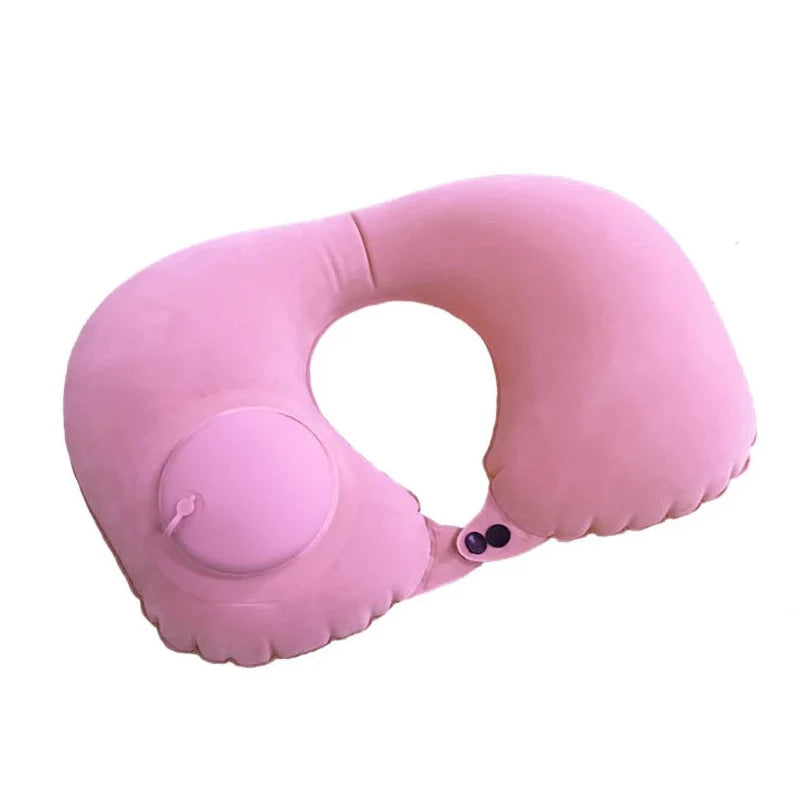 Inflatable Travel Neck Pillow U-shaped Cervical Orthopedic Protection Pillow Outdoor Portable Foldable Pillow Travel Essentials