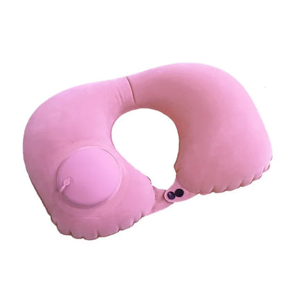 Inflatable Travel Neck Pillow U-shaped Cervical Orthopedic Protection Pillow Outdoor Portable Foldable Pillow Travel Essentials