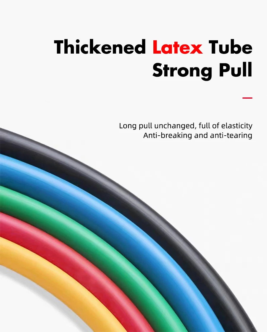 Resistance Elastic Bands Exercise Strength Training Fitness Bands with Door Anchor Handles Legs Ankle Straps for Home Workouts