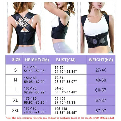 Back Brace Posture Corrector for Women and Men, Shoulder Straightener Adjustable Full Back Support Upper and Lower