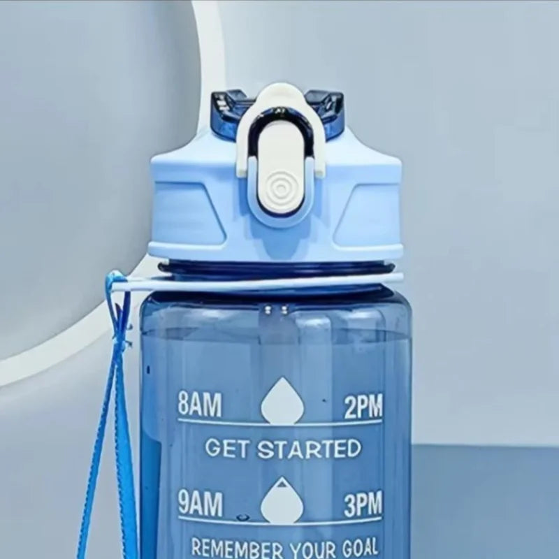 750ml Sports Water Bottle with Time-Tracking Straw Leak Proof Locking Flip Cover for Easy Carry Ideal for Outdoor Adventures