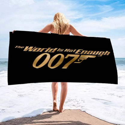 British Legend J-James B-Bond 007 Cartoon Beach Towel Cute Kawaii Room Decor Bath Girls Children Hand Towels For Bathroom Shower