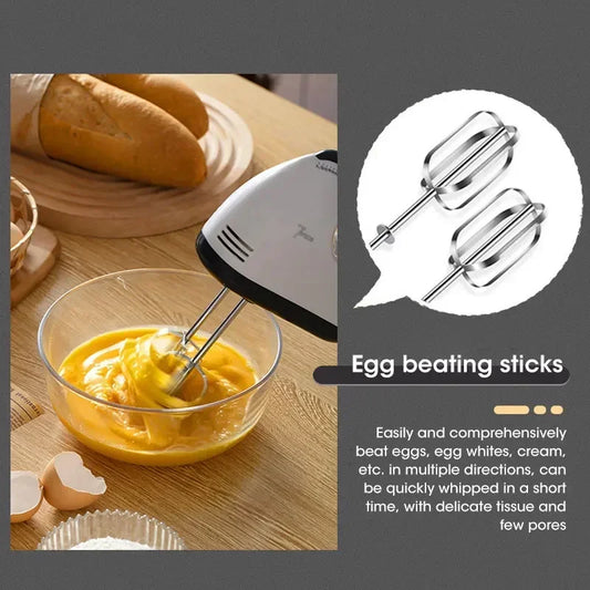 Electric Flour Blender Egg Beater Handheld Food Cake Bread Baking Dough Mixer for Kitchen Cooking 7 Speed Cream Blender