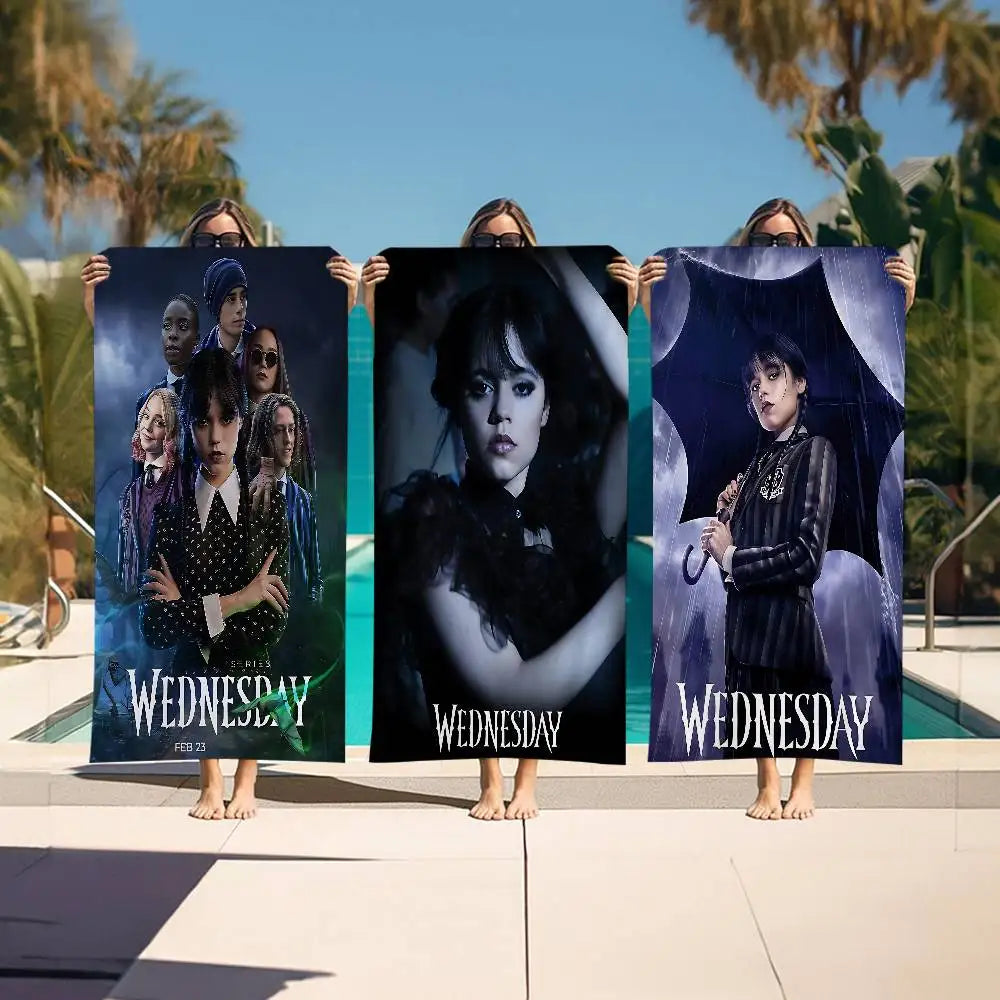 W-WednesdayS Addams Movie Cartoon Beach Towel Cute Kawaii Room Decor Bath Girls Children Hand Towels For Bathroom Shower