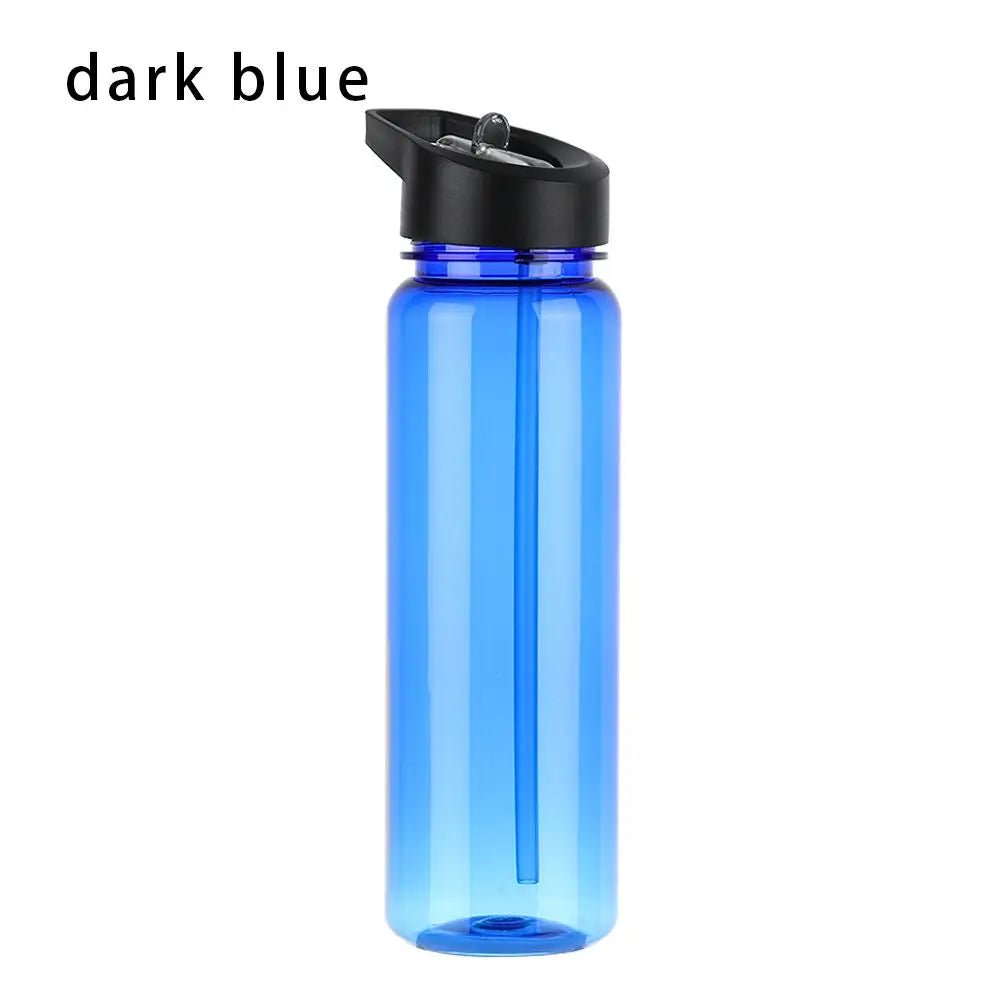 750ml Sports Water Bottle With Straw Outdoor Plastic Clear Dinkware Gym School Travel Camping Portable Leakproof Drinking Cup