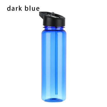 750ml Sports Water Bottle With Straw Outdoor Plastic Clear Dinkware Gym School Travel Camping Portable Leakproof Drinking Cup